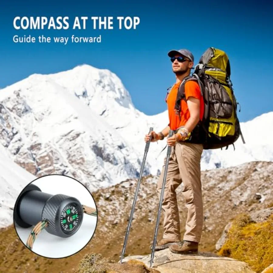 탈부착 가능한 가벼운 하이킹 폴: 남녀 모두를 위한 조절 가능한 워킹 스틱, 트레일 하이킹에 이상적