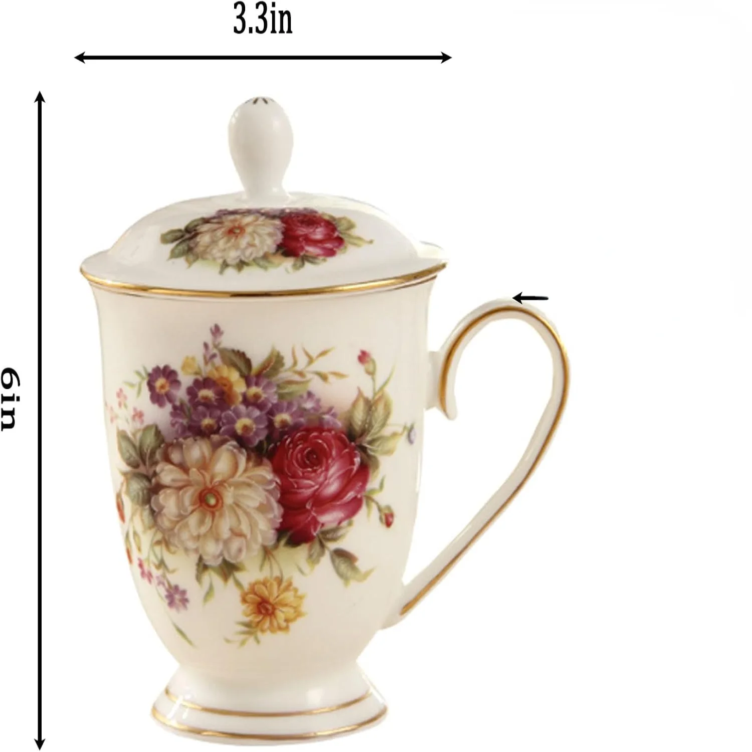 

Ceramic Mug,Fine China Tea Cup, Mugs for Women, Cup with Lid, Suitable Making Tea, Cold Drinks, Hot Coffee,