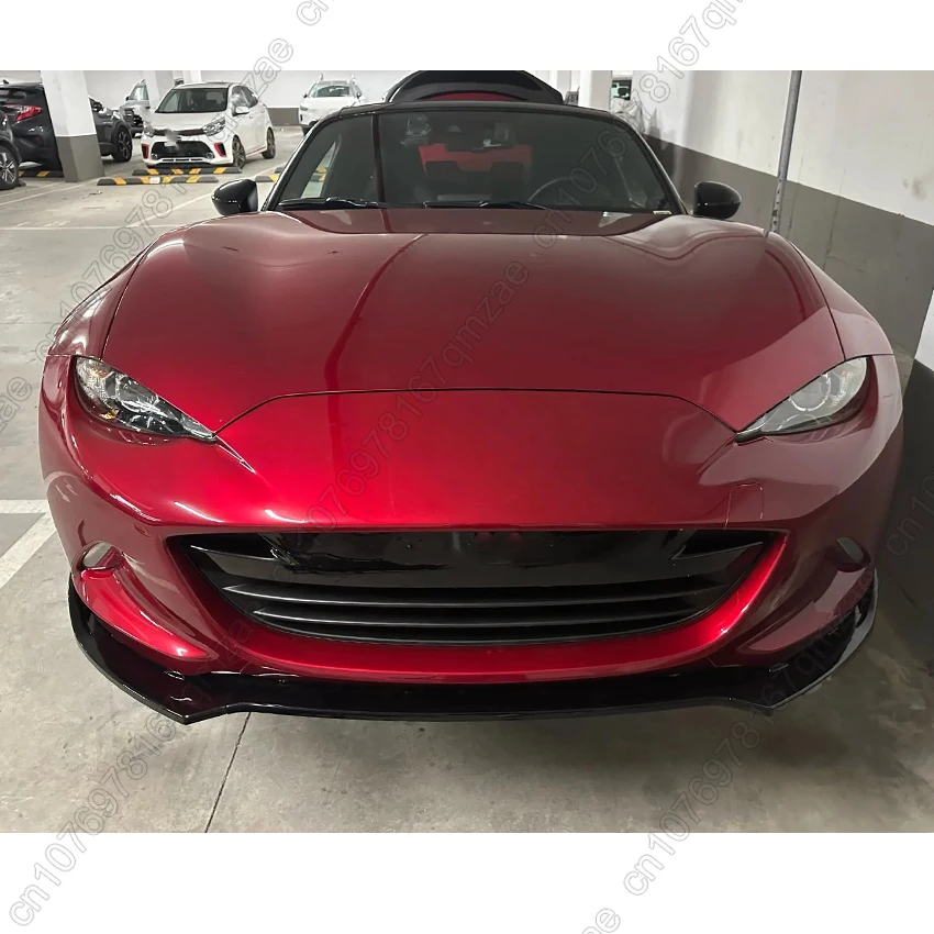 المصد الأمامي للسيارة لمازدا MX-5 MX5 Miata ND 2-Door 2016-2025 مجرفة شفة أمامية سبويلر تعديل خارجي أسود لامع مجموعات #3