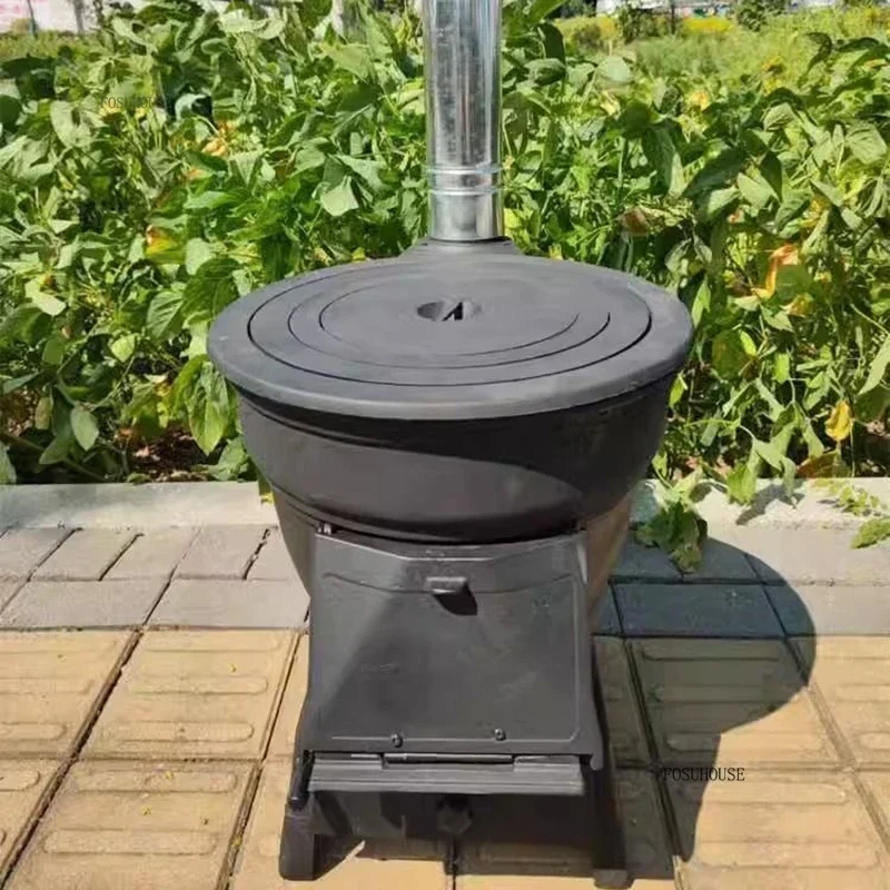 Chimeneas Fire Wood Heater Cast Iron Wood Coal Dual-purpose Heating Stove Rural Indoor Household Fire Stove Multi-function Stove