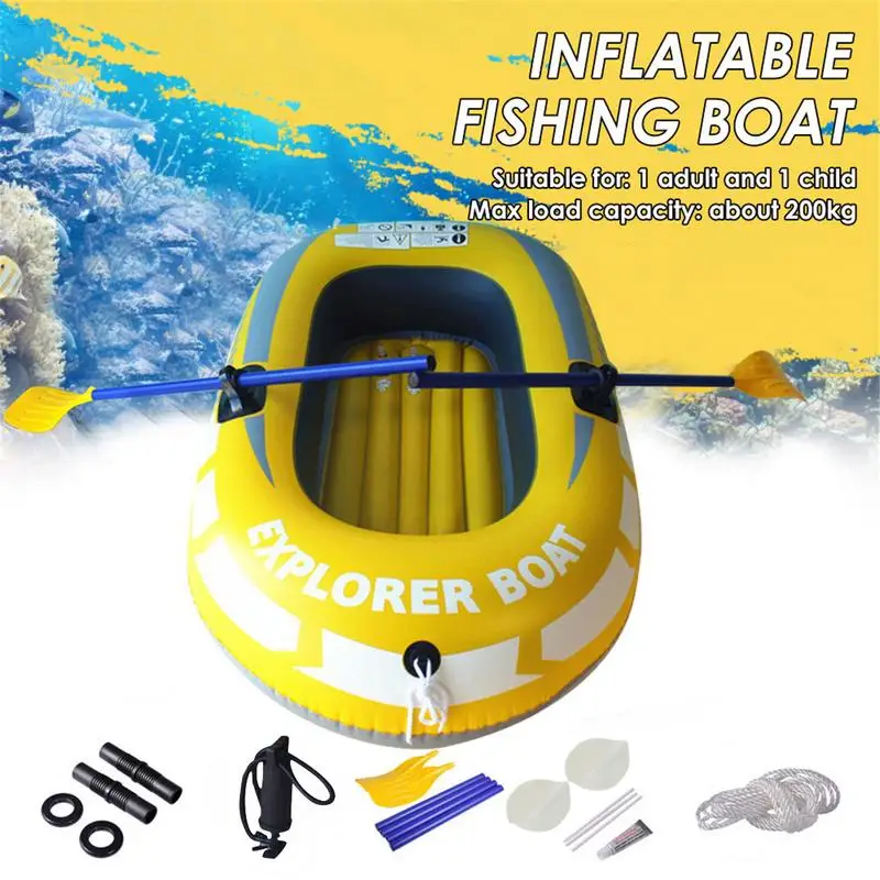 Inflatable Kayak Canoe Inflatable Fishing Boat Outdoor Floating Lake Boat 2/3 persons Inflatable Dinghy Boat Floats for Rafting