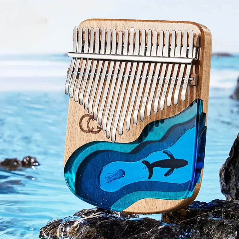 CEGA Creative Kalimba Portable Thumb Piano 17 21 Key Calimba Professional Musical Keyboard Beginner Kalimbas Epoxy Resin Gifts