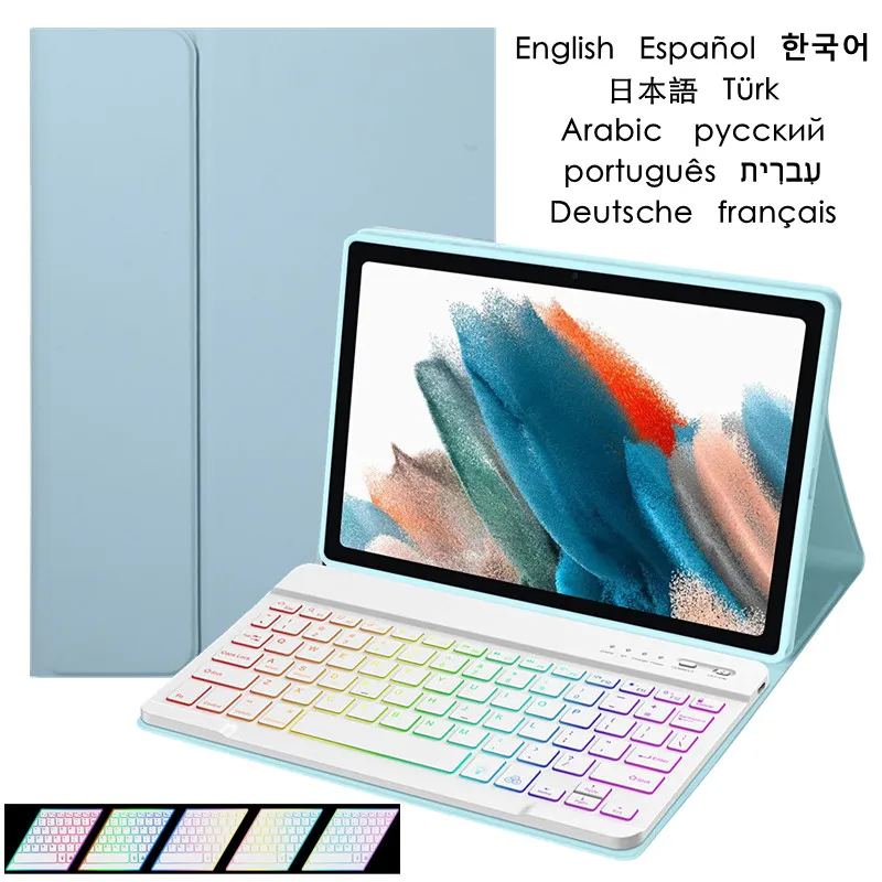 

For Xiaomi Mi Pad 5 Case Keyboard Cover for Capa Xiaomi Pad 5 Mi Pad 5 Pro 11 inch Russian Spanish Portuguese Rainbow Keyboard