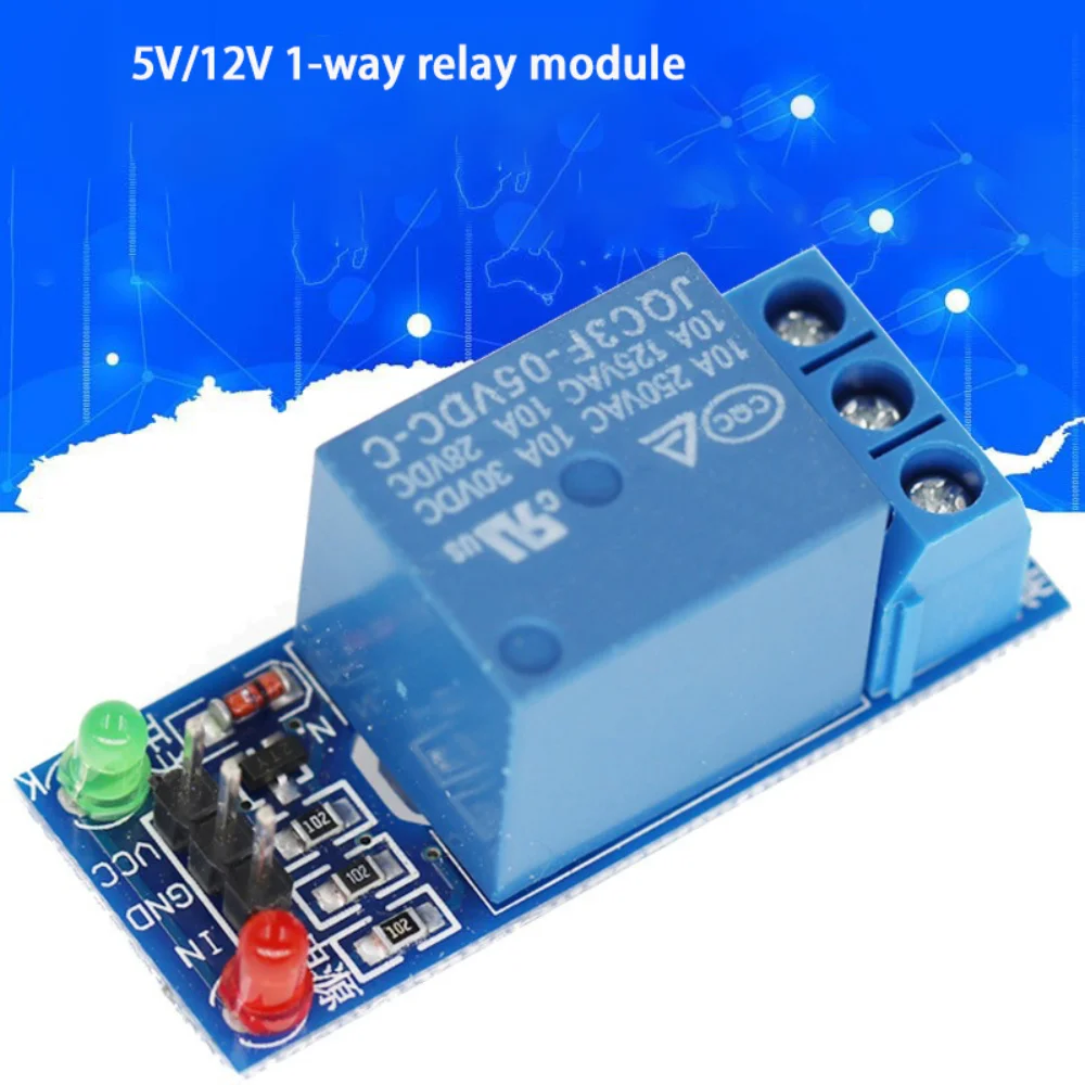 

The manufacturer supplies a new 1-way relay module 5V/12V low-level trigger relay expansion board