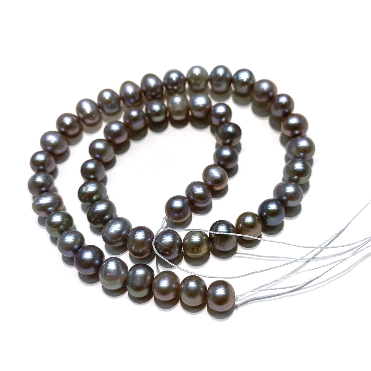 8-9mm Natural Freshwater Pearl Gray Punched Beads (Irradiated) Women for Jewelry Making DIY Necklace Bracelet Earrings Accessory