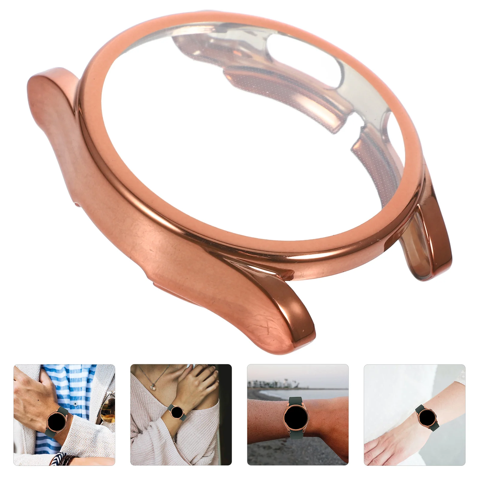 

Anti-dust Watch Protector Glitter Case Replaceable Durable Decorative Shiny Cover PC Electroplating