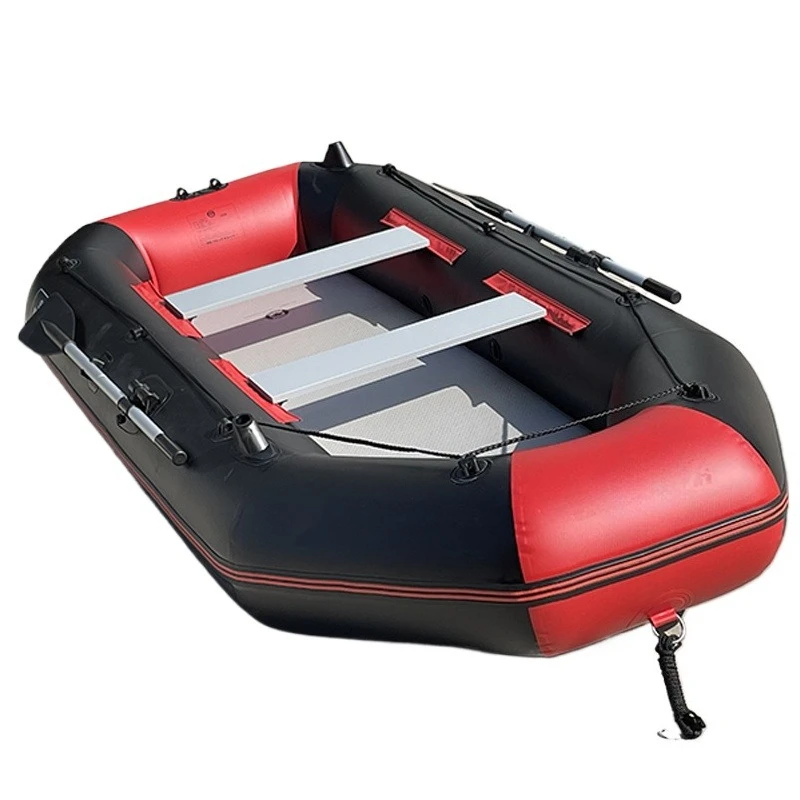 3.3 M 3-layer PVC Inflatable Pontoon Boat 5-seater Fishing Rubber Boat, Portable Raft Boat, Suitable for Marine Sports