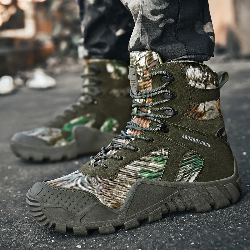 

Outdoor Army Green Boots Men Camouflage Breathable Tactical Boots Special Forces Hiking Wear-resistant Training Combat Boots