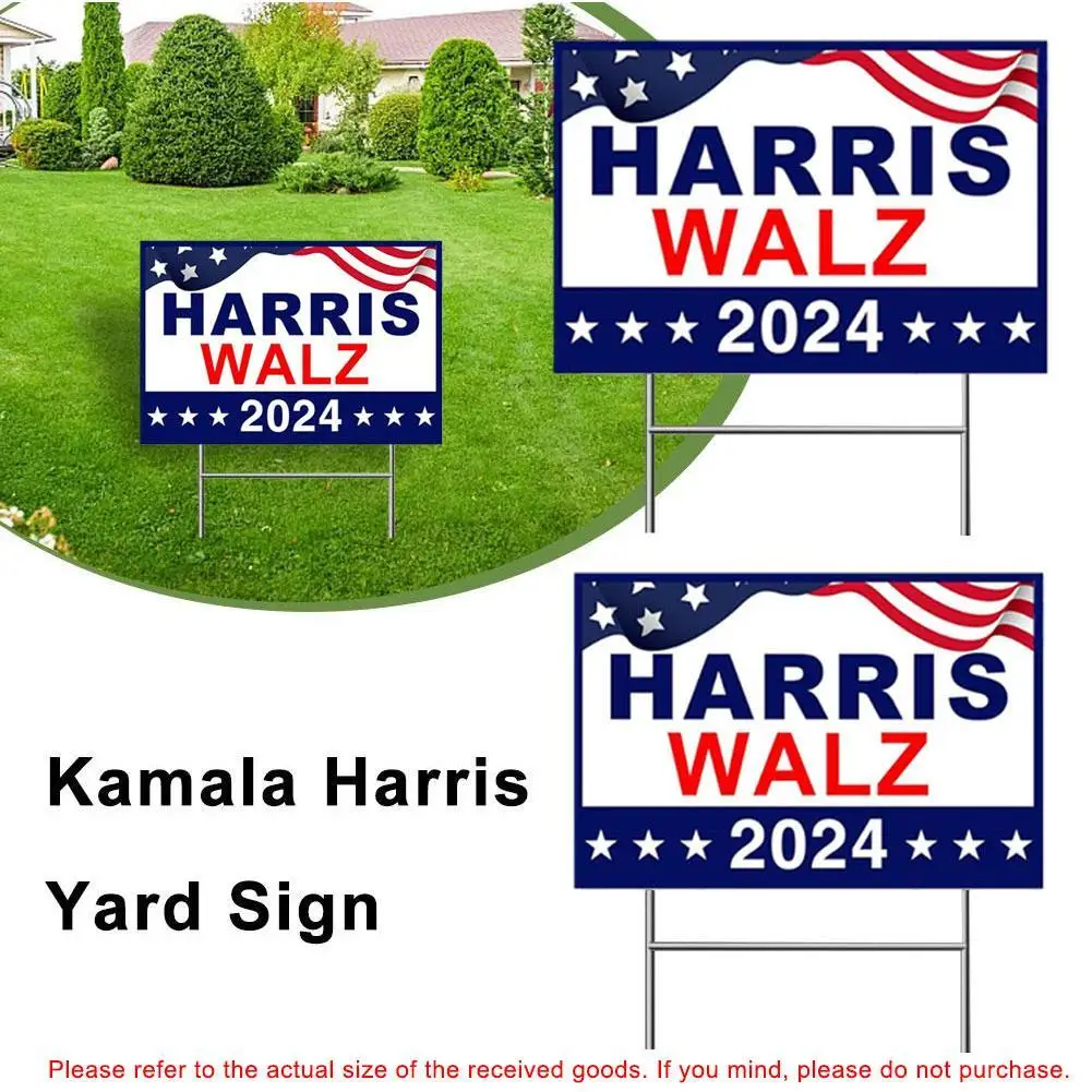 2024 Harris Walz Yard Signs Ground Plugs Election Banners Plugs Items Decorative Flags Outdoor Garden Ground T7N5