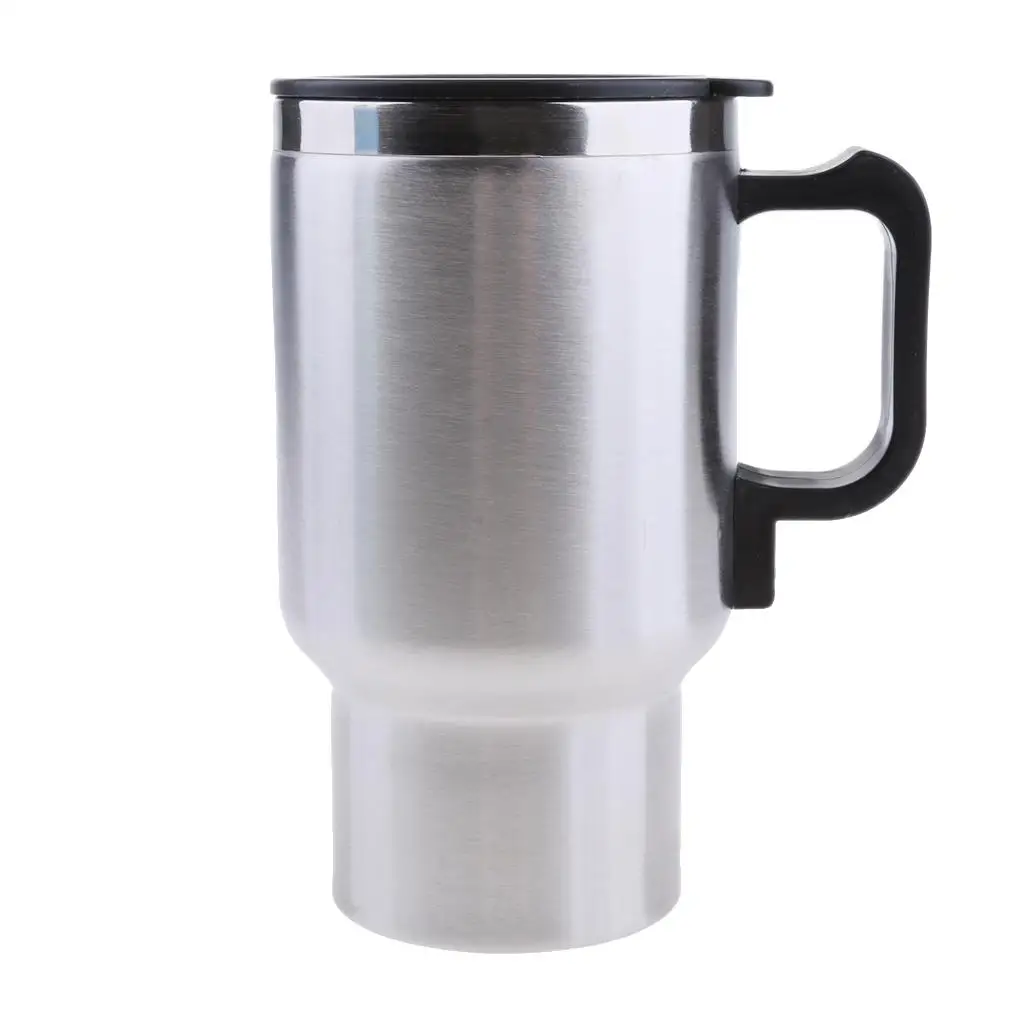 12 Heating Cup Car Heated Mug, 500ml Stainless Steel Coffee Cup Insulated Heated Bottle Mug