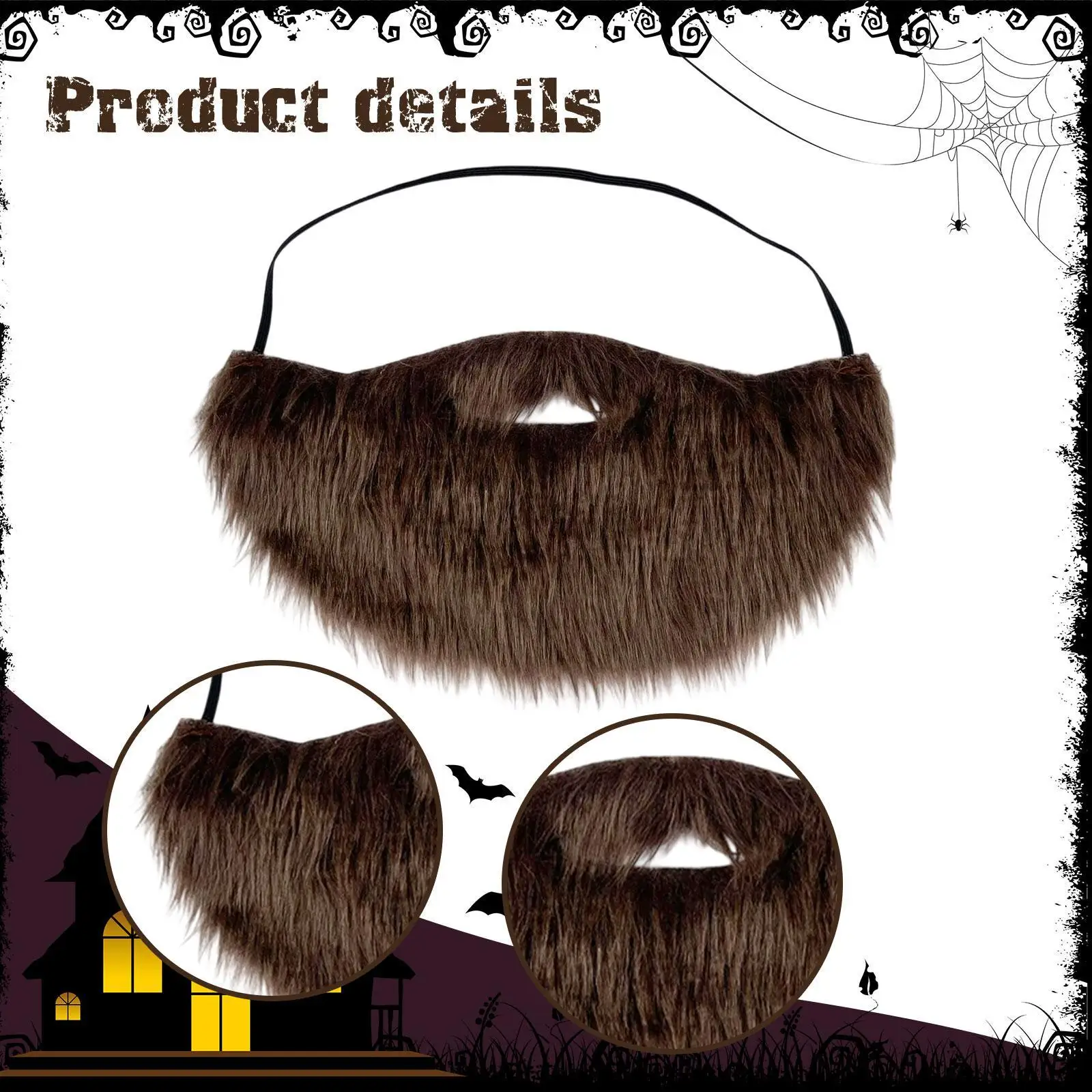 Accessori per costumi da uomo e donna con decorazione per barba finta di Halloween per le vacanze di festival