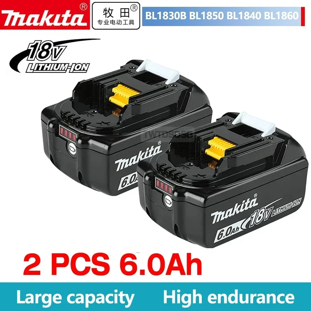 

100% Original Makita Rechargeable Power Tool Battery, Replaceable LED Lithium-ion, 6.0 Ah 18V LXT BL1860B BL1860BL1850 BL1830