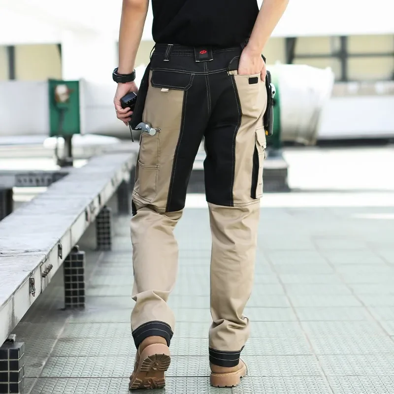 DurableWear-resistant Overalls Men's Multi-pocket Auto Repair Thickened Overalls Set Pants Strong Labor Insurance Pants