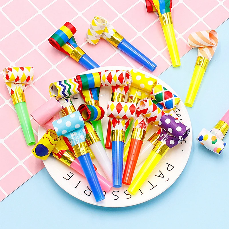 20/40pcs Multicolor Party Blowouts Whistles Kids Birthday Party Favors Decoration Supplies Noice Maker Toys Goody Bags Pinata