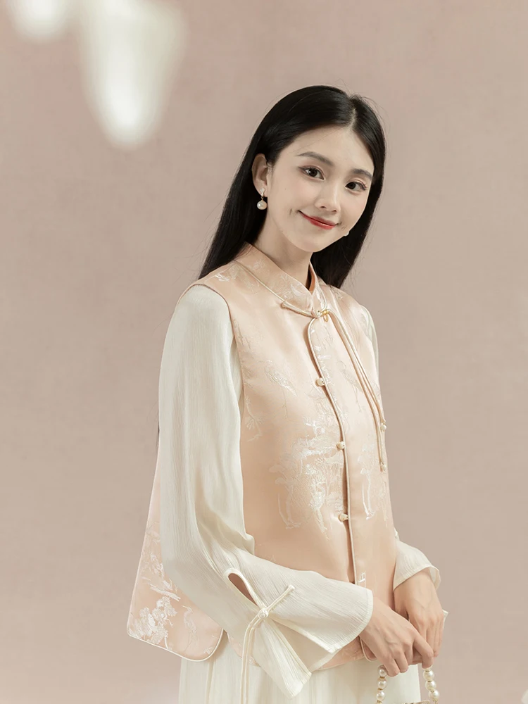 

Новая китайская розовая вышитая куртка-жакет в стиле дзен для чайной церемонии, топ для женщин, модная традиционная национальная одежда, весна-лето