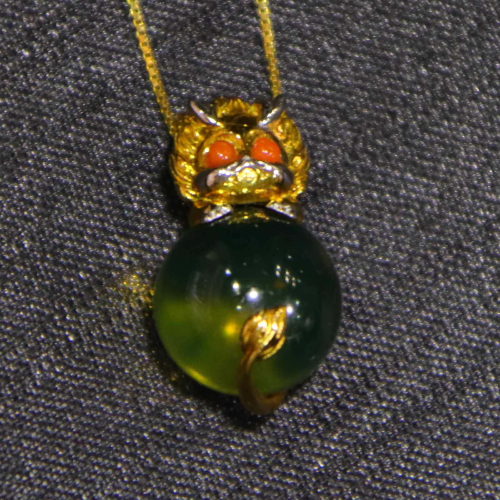 Natural Mexican Blue Amber Pendant with Pure Silver Pi Xiu 12mm Round Bead Animal Necklace for Women Gift