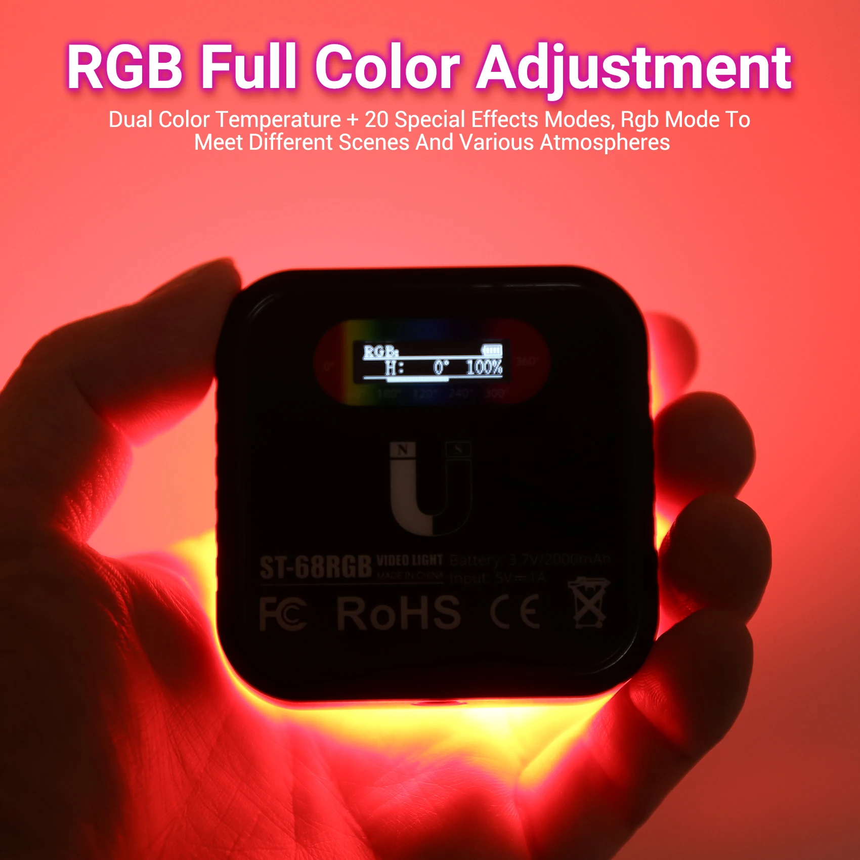 

A73T 2500-9000K Color Temperature Fill Light CRI95+ Direct Lighting 68 LED Camera Beauty Light Vlog Video Lights