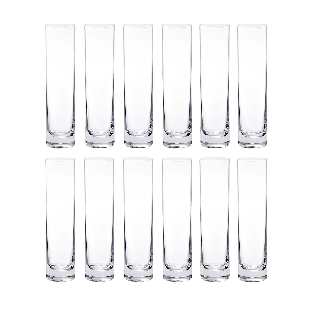12 Pieces Glass Cylinder Vase, Clear Small Flower Vase, Home Decoration Vase, Party Decoration Vase, Suitable for Wedding