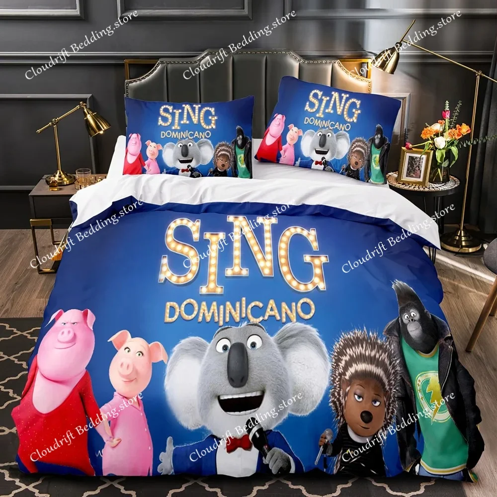Sing 2 3D Printed Duvet Cover Pillowcase Bedding Set Single Twin Full Size for Kids Boy Girls Bedroom Decor