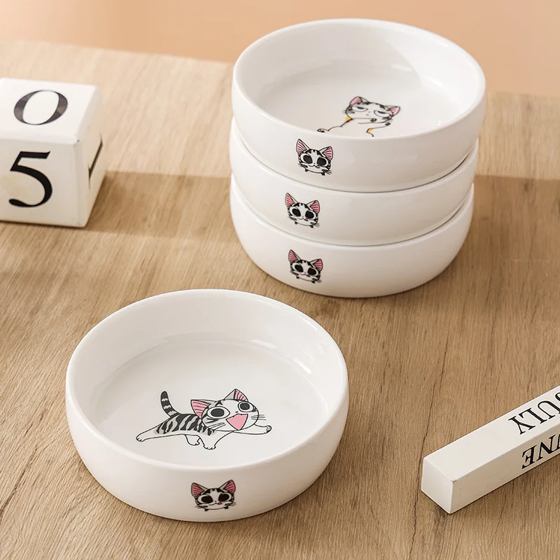 Cat accessories Pet Supplies Are Simple Ceramic Printed Cats Eat And Drink In Bowls That Are Easy To Clean And Convenient To Eat