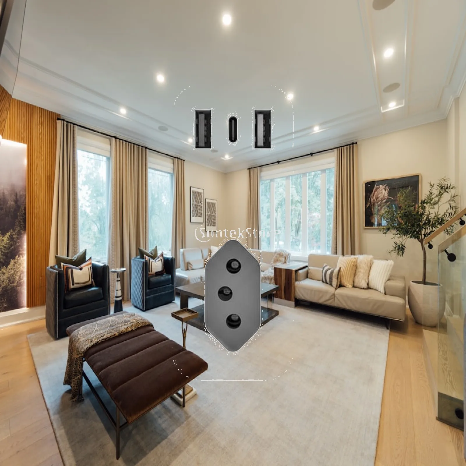 Smart Outlet with Alexa Voice Control and USB Charger for Lamps Fans with Power Monitoring for Efficiency