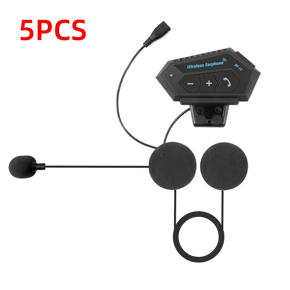 5PCS Helmet Headset B12 Motorcycle Bluetooth Headphone Wireless Handsfree Stereo Music Speaker Support Automatic motocross