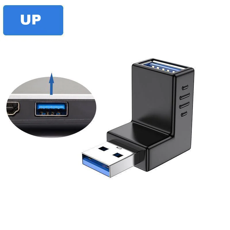USB 3.0 A Male to Female Adapter Connector plug cable Extension Extender 90 Degree Angle Left Right UP Down Coupler For Laptop