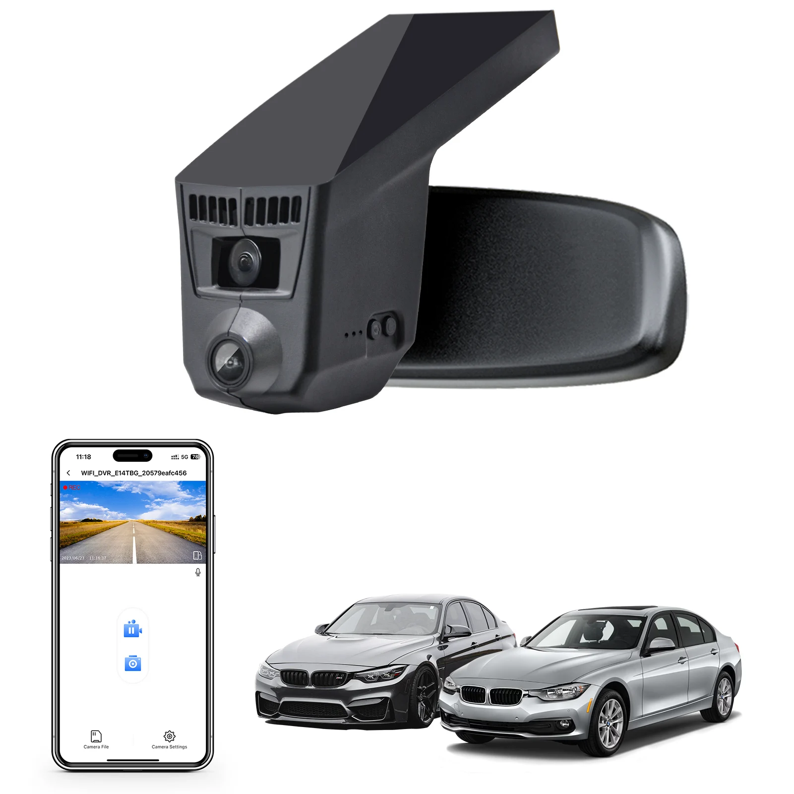 4K Dedicated Dashcam voor BMW 3-serie Gen6 F30 F80 M3 Dashcam Auto Camera 2012-2019 GPS WiFi & APP Draadloze Plug and Play Recorder