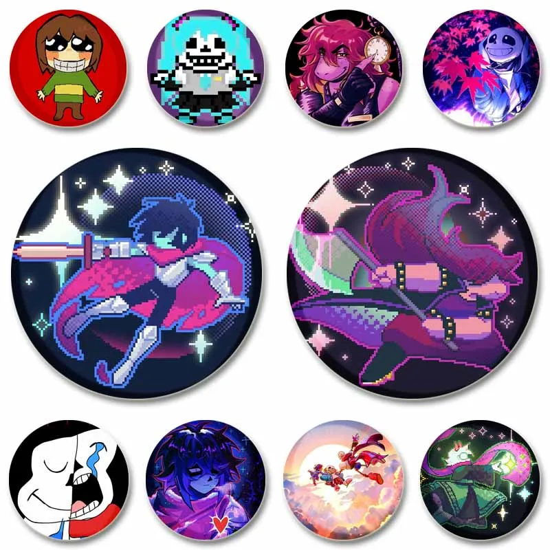 

Fantasy Anime Game Soft Button Pins Funny Cartoon Figure Papyrus Frisk Flowey Brooch Backpack Clothes Lapel Badge Jewelry Gifts