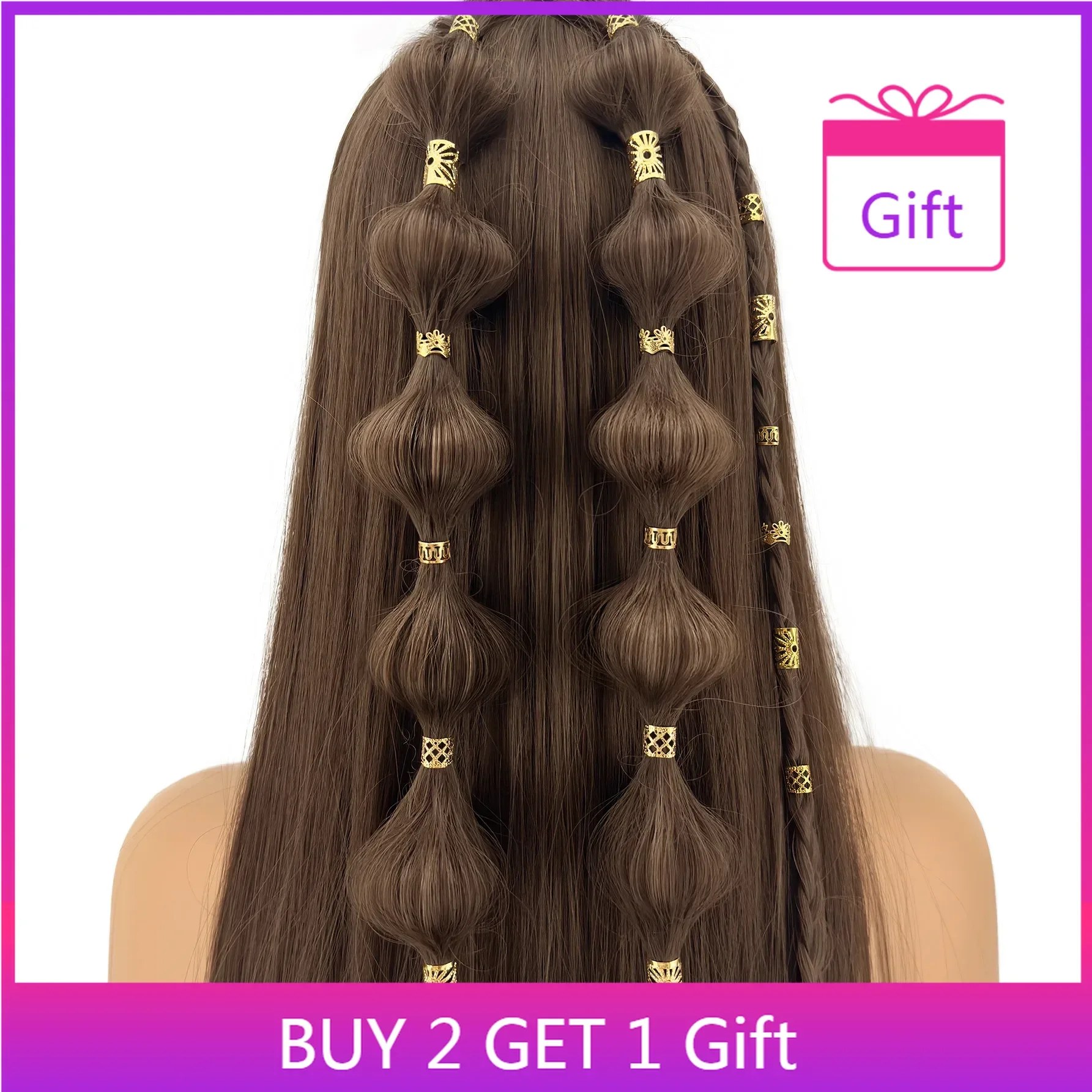 

40Pcs Gold Hair Clamps Rings Braids Cornrows Multi Functional Dreadlock Accessories Unisex Hair Beads Decoration