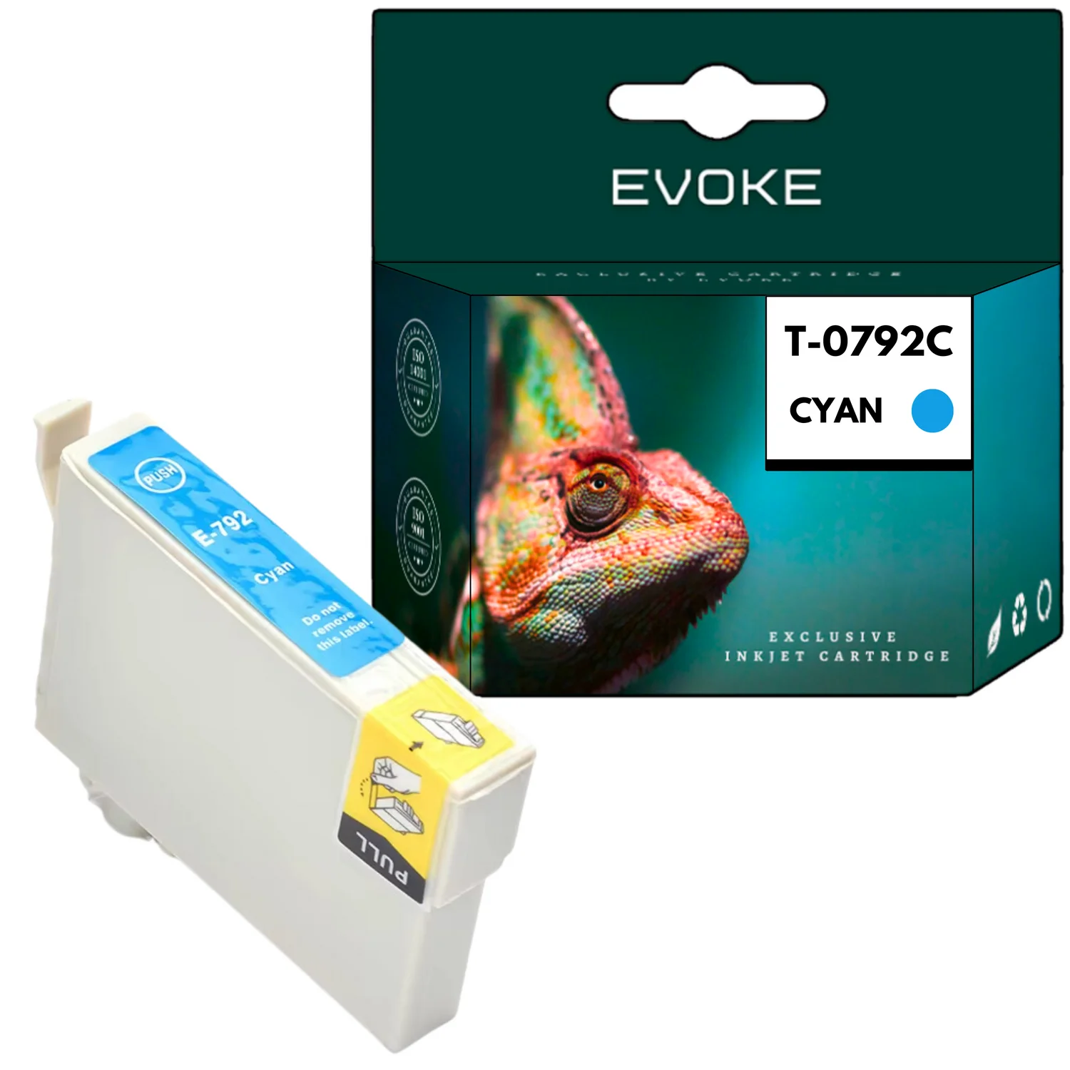 Evoke Compatibele Inkt voor Epson C13T07924010 T0792 Cyaan 18 ml 760 Pagina's Stylus Photo Px650 660 700W 710W 720Wd 730Wd 800Fw 810Fw 820Fwd 830Fwd
