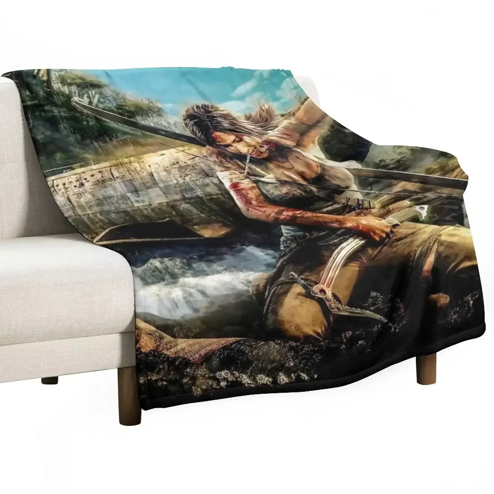 Lara Croft Tomb Raider 8K Throw Blanket for sofa manga Hair Warm Blankets