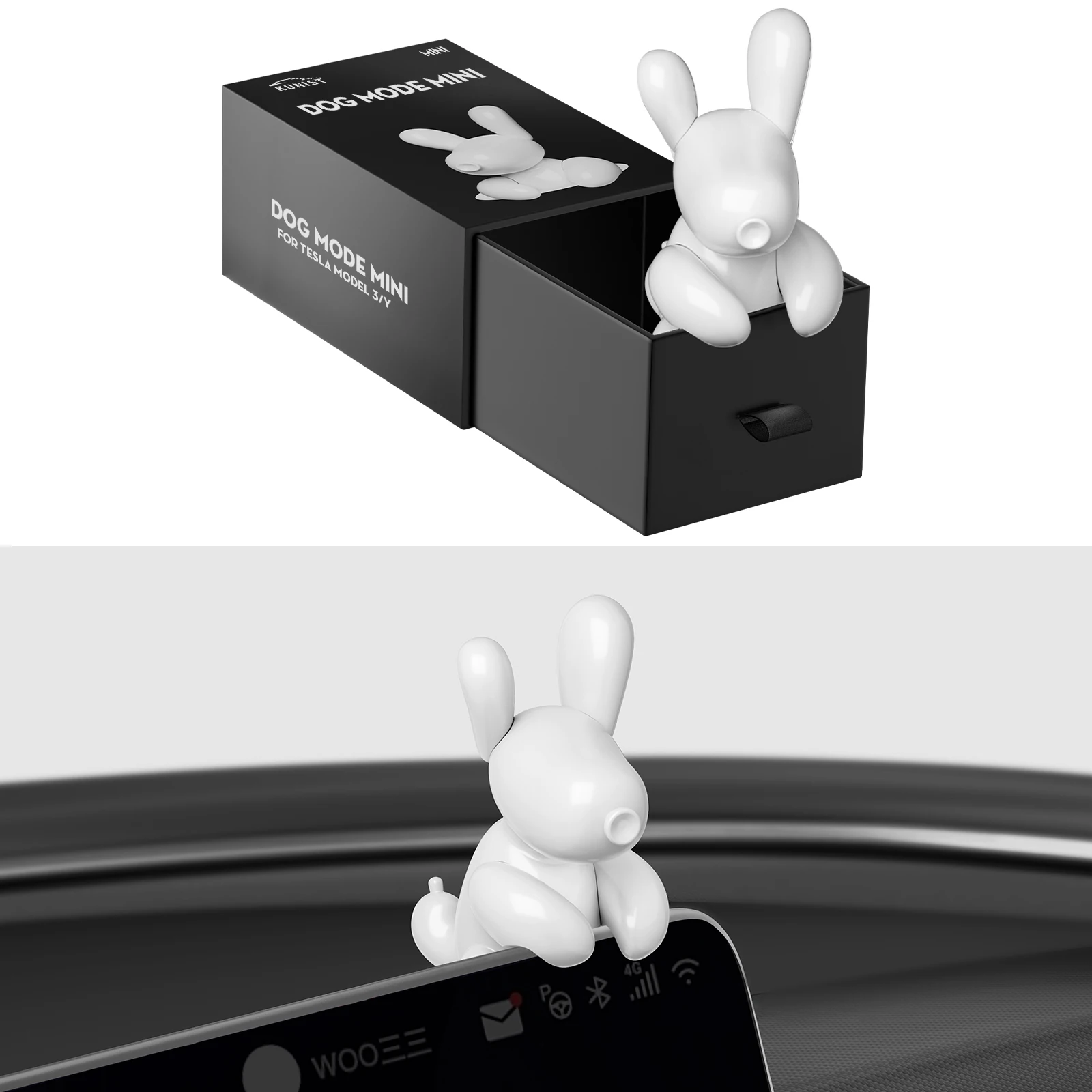

Kunist Dog Mode Mini Screen Decoration Ornament Funny Decors for Tesla Model Y and Model 3 2017-2026