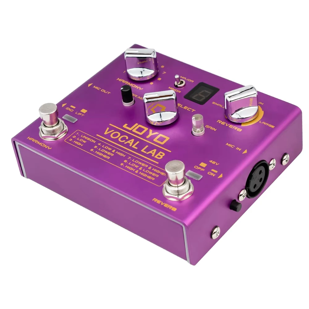 JOYO R-16 المؤثرات الصوتية دواسة ريفيرب جيتار المؤثر، 9 مواضع التناغم الصوتي، 2 هارمونيز إلى الحد الأقصى