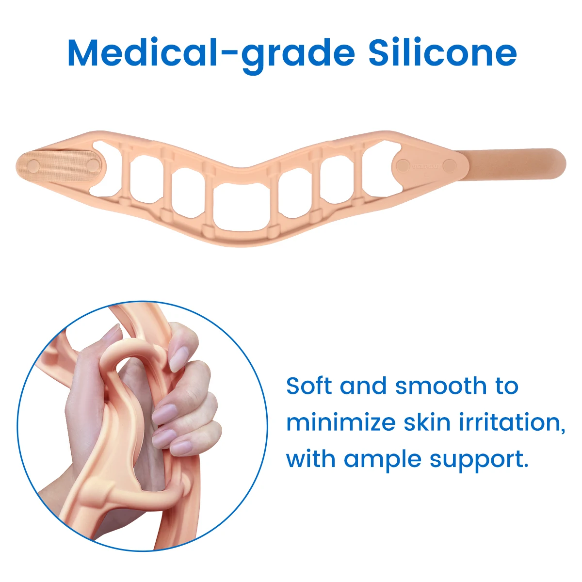 VELPEAU Silicone Neck Brace for Spine Pressure, Neck Stiff and Pain Relif, Cervical Collar Breathable and Waterproof
