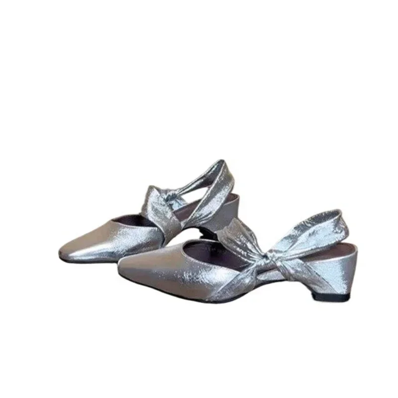 Sexy Pointed Toe Heeled Sandals Women Chunky Summer Shoes Party Luxury 2025 Dress Woman Slippers Designer Pumps Mujer