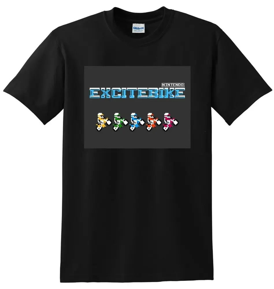 EXCITEBIKE T SHIRT nes  video game cover SMALL MEDIUM LARGE XLHigh Quality 100%Cotton Short Sleeve