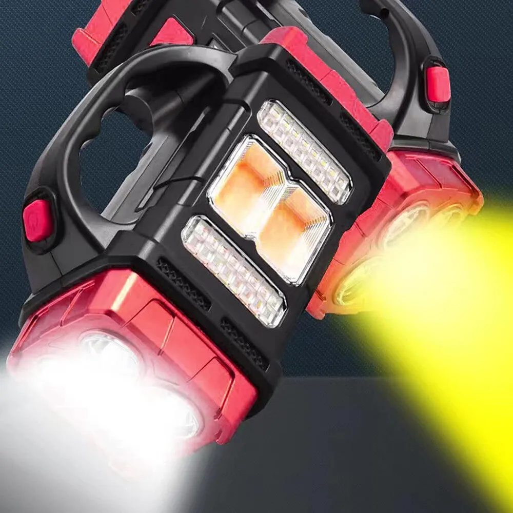 Super Bright LED Tactical Solar Flashlight USB Rechargeable Light COB Torch Lamp