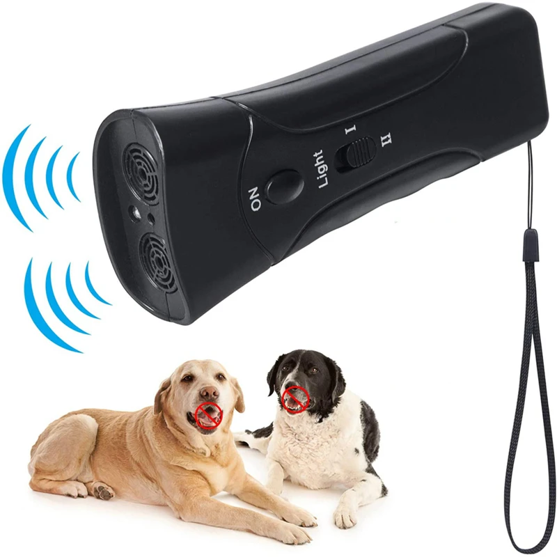 Ultraschall Haustier Hund Katze Repeller Anti Barking Stop Rinde Trainings gerät Adapter Trainer führte Ultraschall mit Taschenlampe Repellent – Detail 30