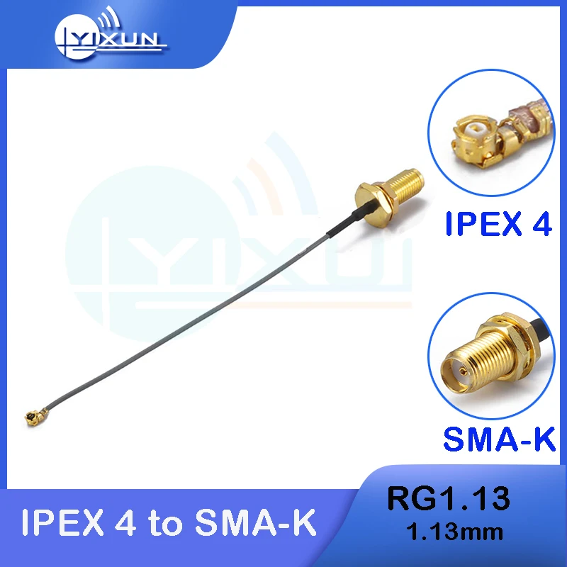 SMA Female Jack Bulkhead to IPX IPEX U.FL MHF4 RF Pigtail Jumper Cable for PCI WiFi Card Wireless Router 1.13mm Rocheuk