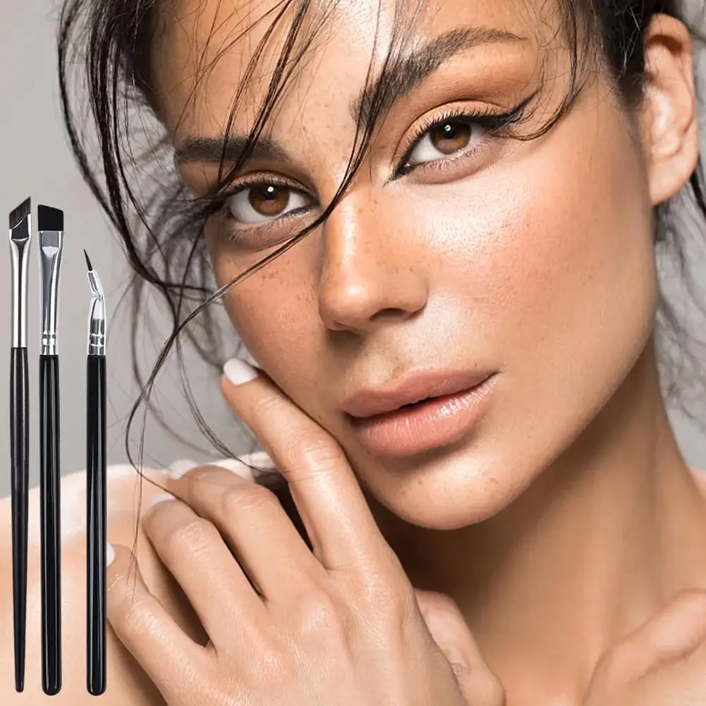 Bent Liner Makeup Brushes Angled Eyeliner Brush Eyeshadow Contour Tool Brushes Eye Eyeliner Brow Fine Eye Tool Makeup Brush E8K9