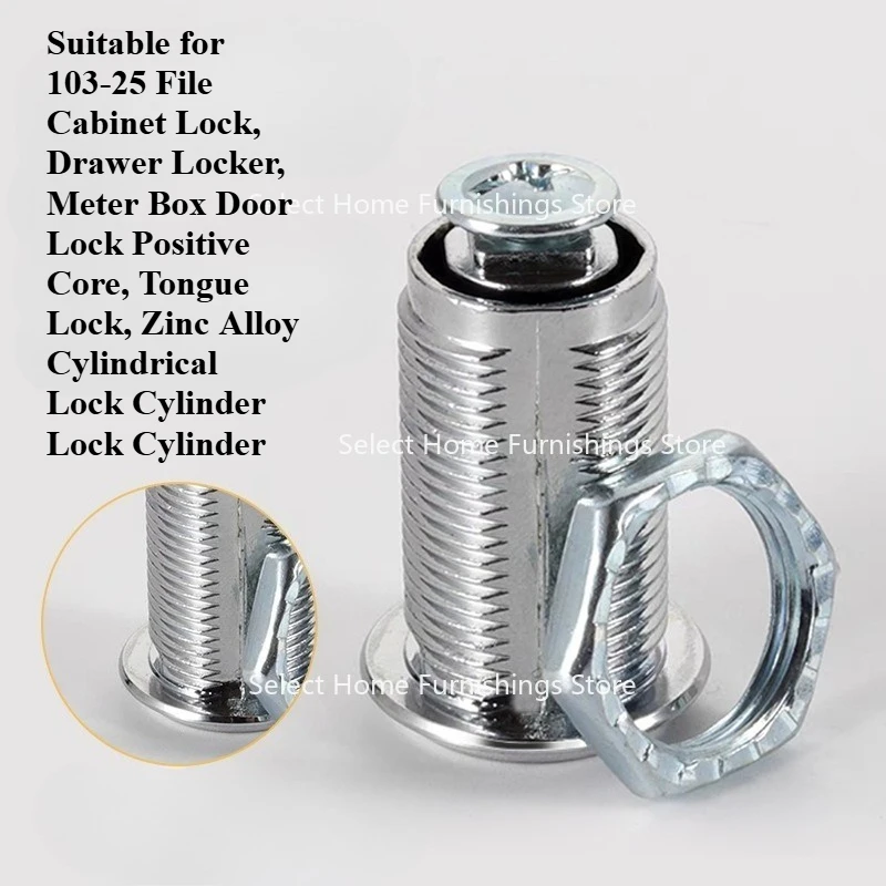 Suitable for 103-25 Filing Cabinets, Drawers, Door Positive Cores, Tongue Locks, Zinc Alloy Cylindrical Lock Cores