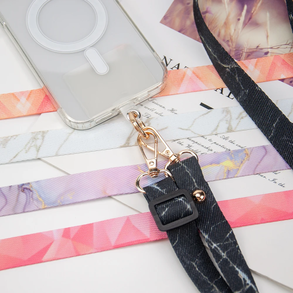 الرخام نمط العالمي الهاتف Crossbody الحبل حزام قابل للتعديل طويل الهاتف المحمول الحبل حبل Antilost معلقة حزام الرقبة