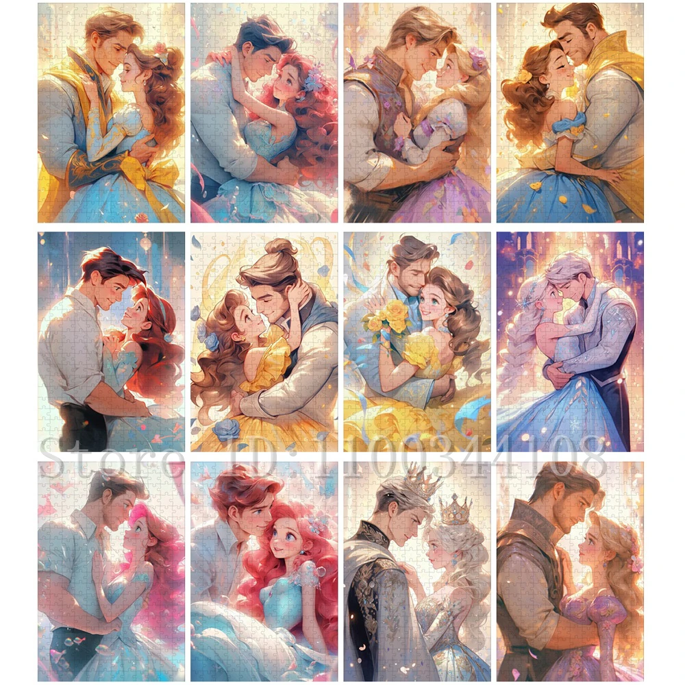 

1000 Pieces Disney Princess and Prince Puzzles for Adults Decompressing Game Toys Hobbies Handmade Lovers Unique Gifts