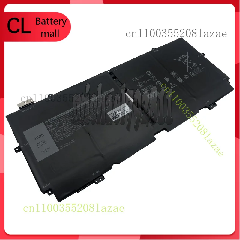 

New 7.6V 51Wh 52TWH Battery Compatible with for Dell XPS 13 7390 2-in-1 Series