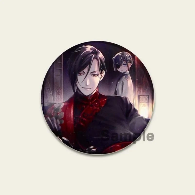 Black Butler Anime Pins para Fãs, Tinplate Badge, Cartoon Broche, Coletar Presentes, Decorativos, Mordomo, Sebastian Mellurian, Ciel, Phantomhive