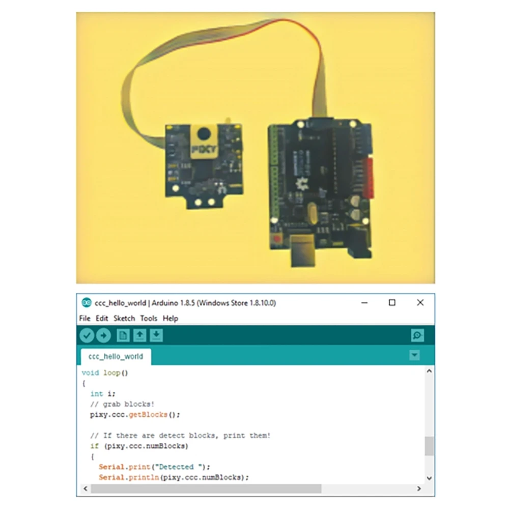 Sensor de reconocimiento de imagen para CMUcam5, Sensor de reconocimiento de Color para Robot de cámara HD Pixy2, CMUcam5