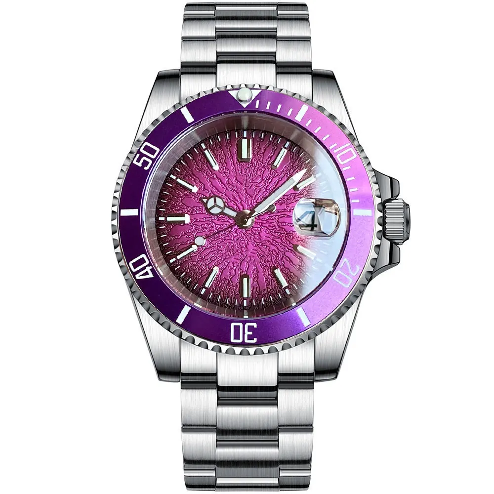 Tandorio New 40mm Diver Men Watch Sapphire Glass Japan NH35A Automatic Mechanical Reloj Hombre Date 20ATM Roating Bezel Luminous view 2