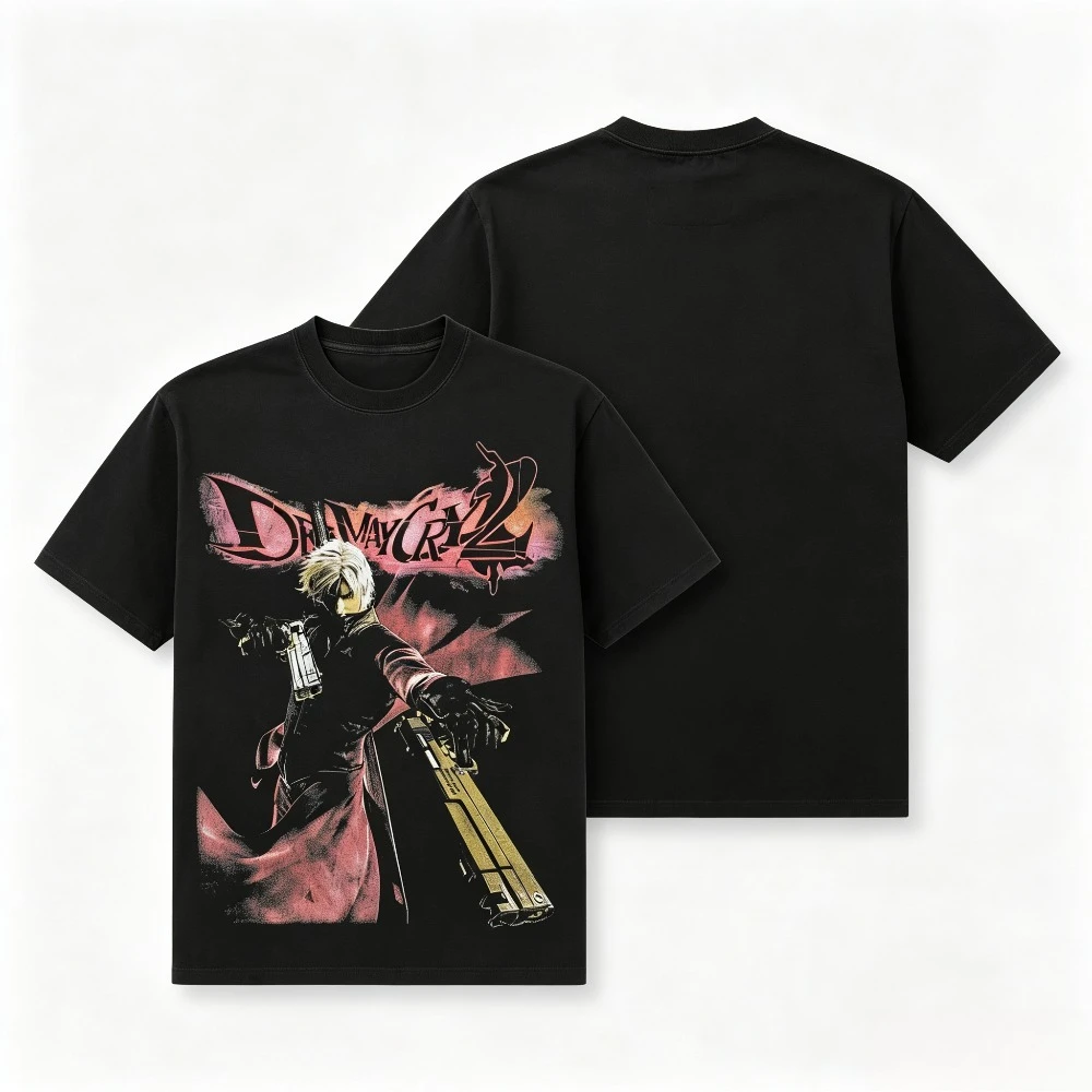 Devil May Cry 3 Dante Vintage Graphic T‑Shirt Unisex Retro Game Short Sleeve Tee Casual Streetwear Gaming Tops For Men Women