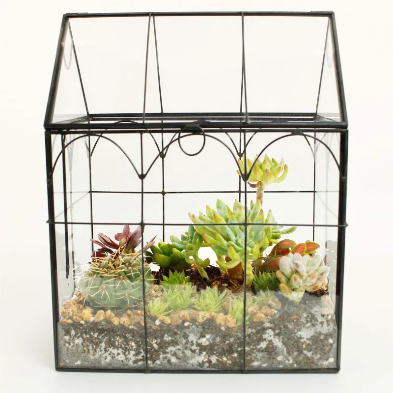 Glass flower house garden glass container